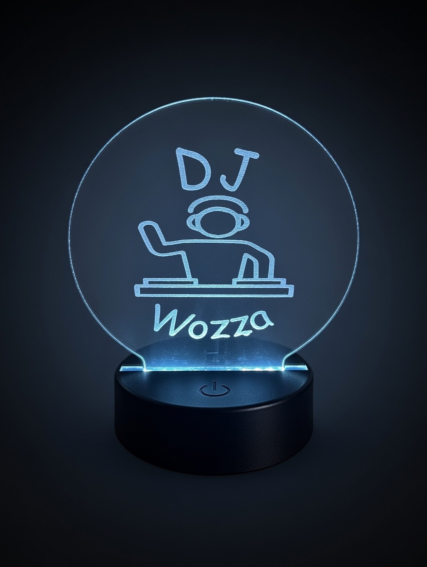 Custom personalized acrylic lamp with backlit design